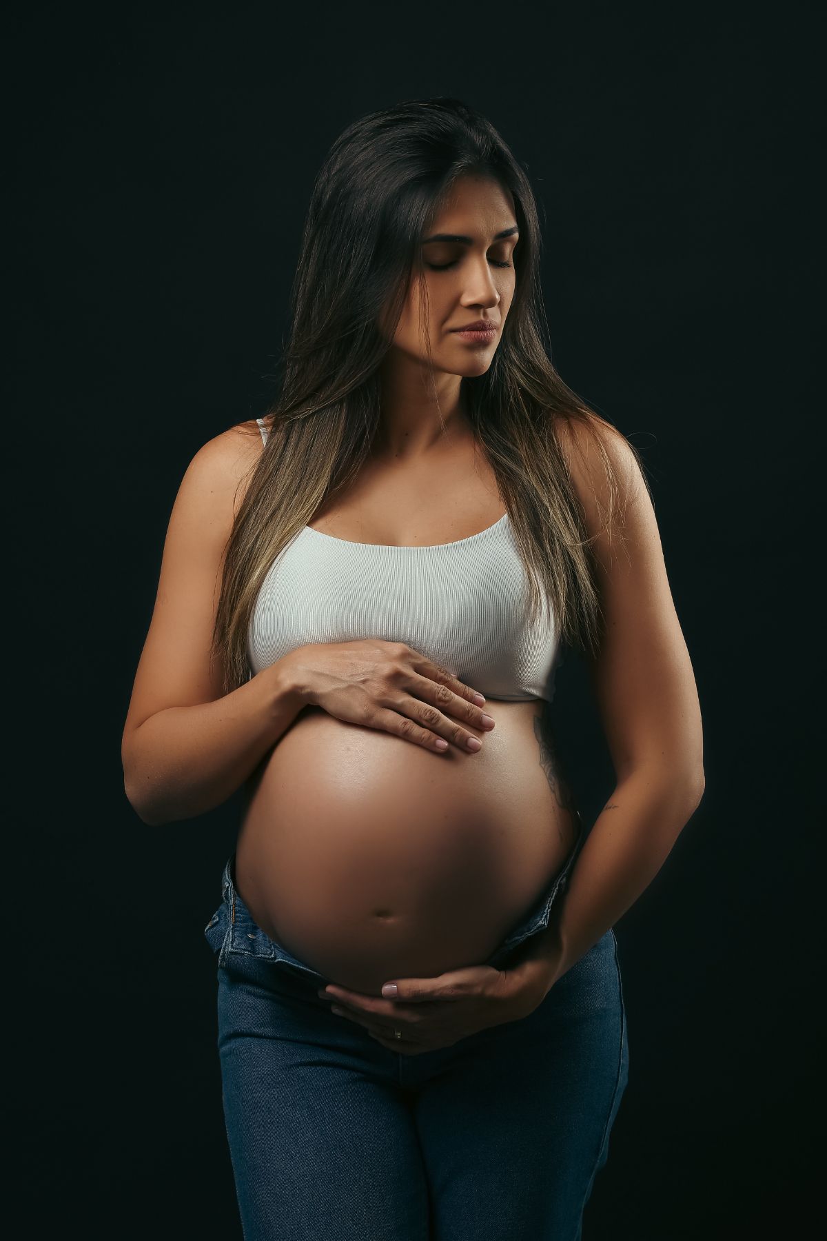 Gestante em ensaio fotográfico